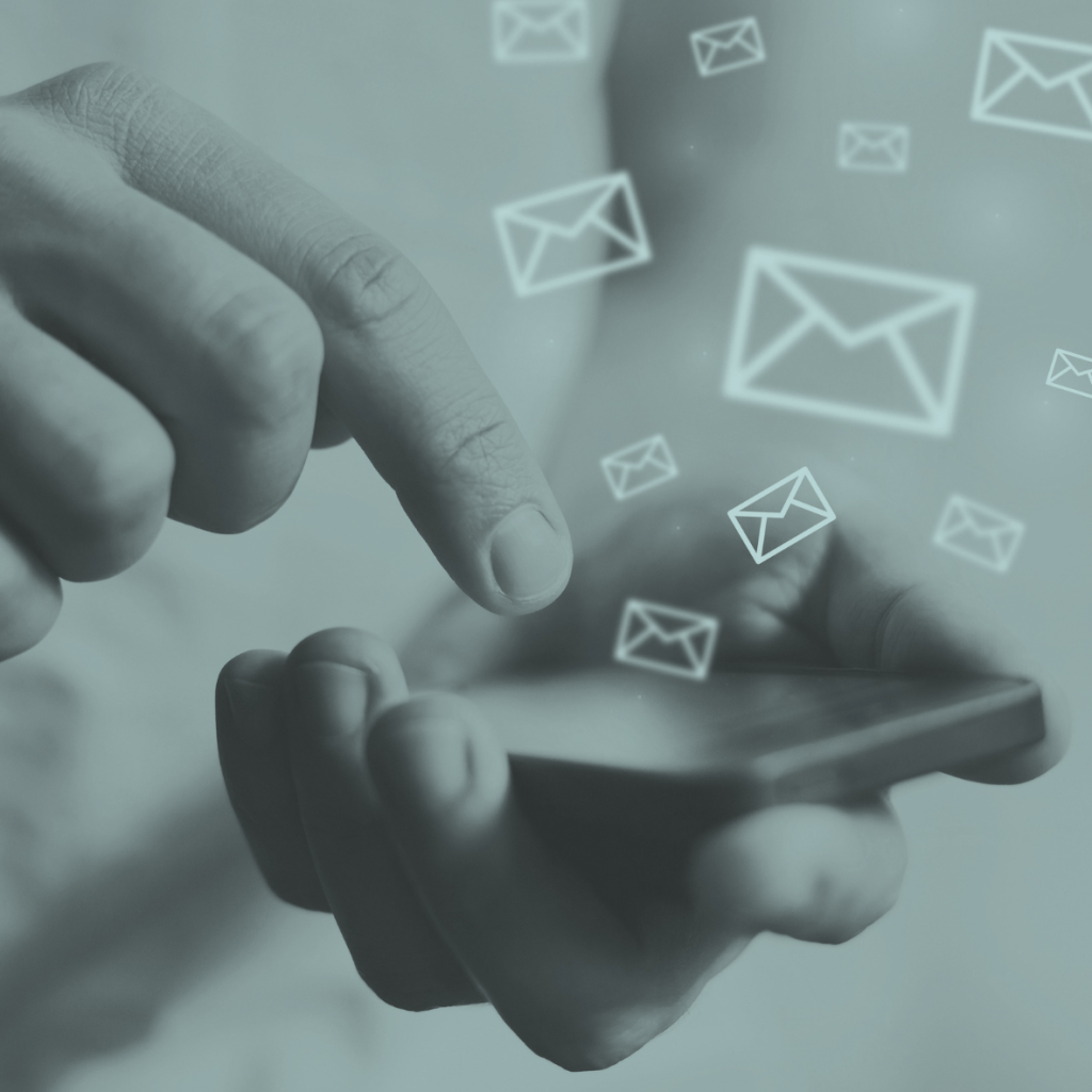 finger tapping phone email